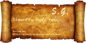 Simonffy György névjegykártya